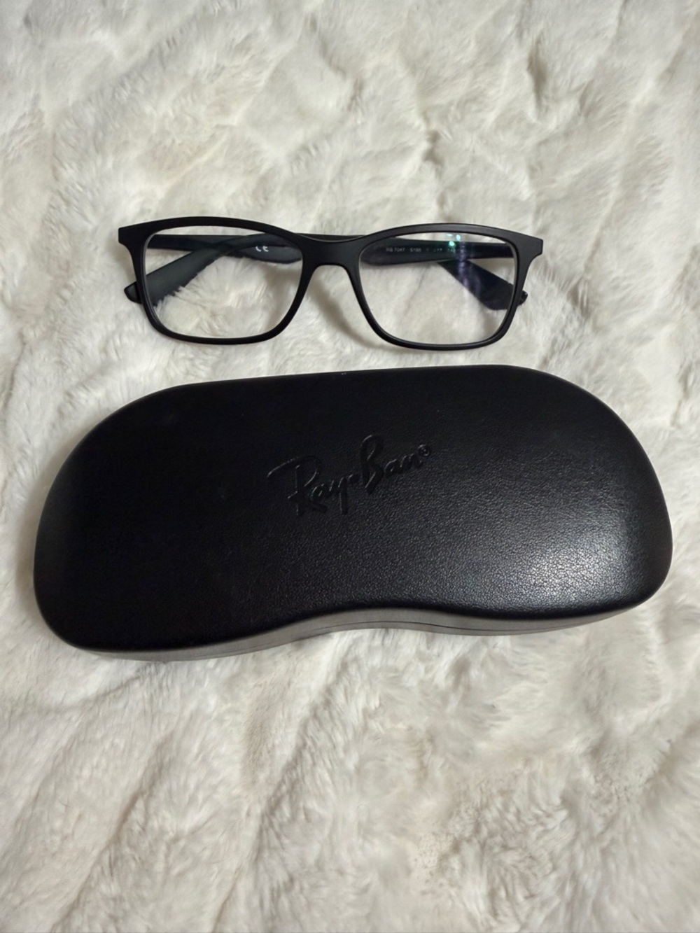 Ray-Ban Matte Black Rectangle Glasses